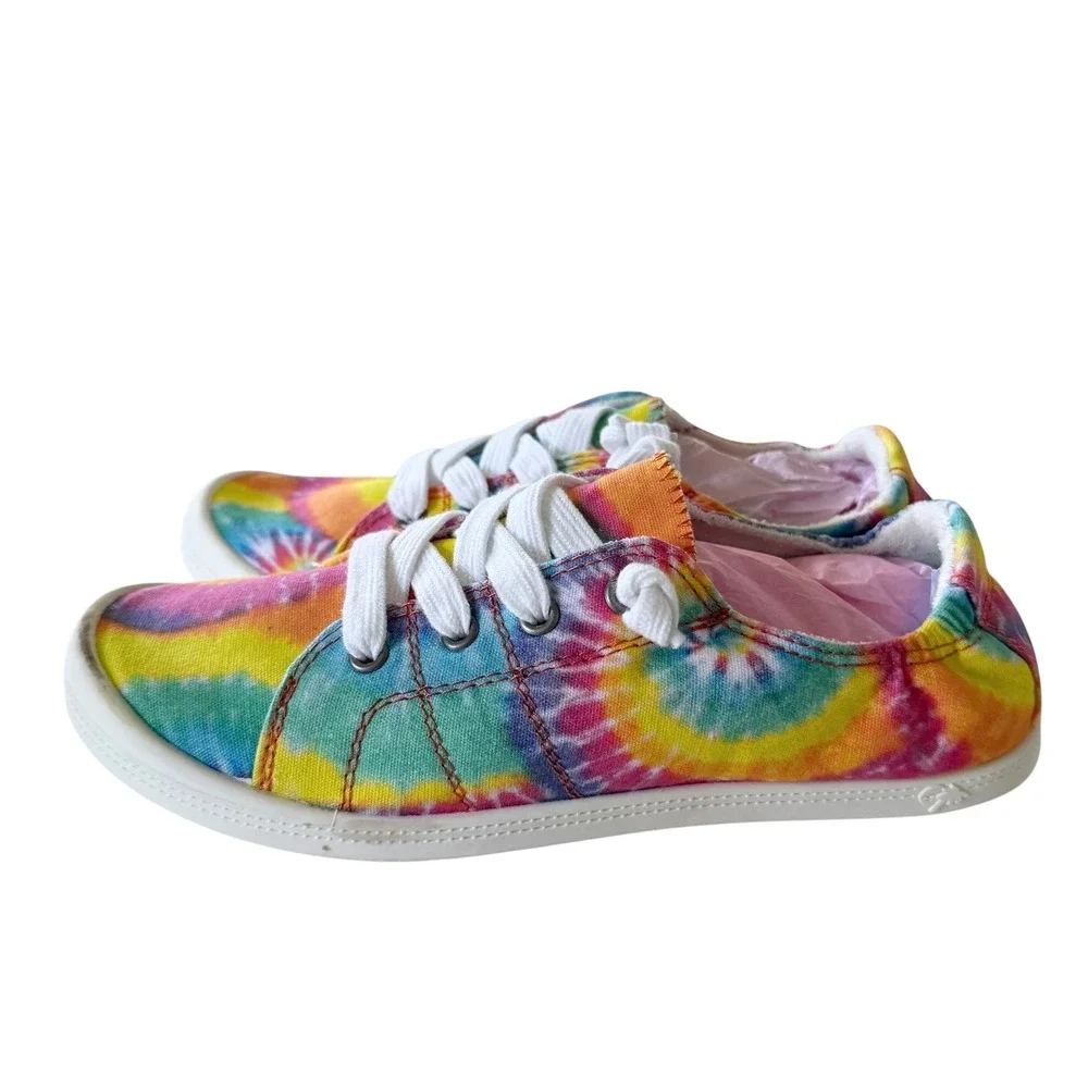 Jellypop Dallas Sneakers Women 8.5 Multi Tie Dye Excellent Canvas Slip On Shoes